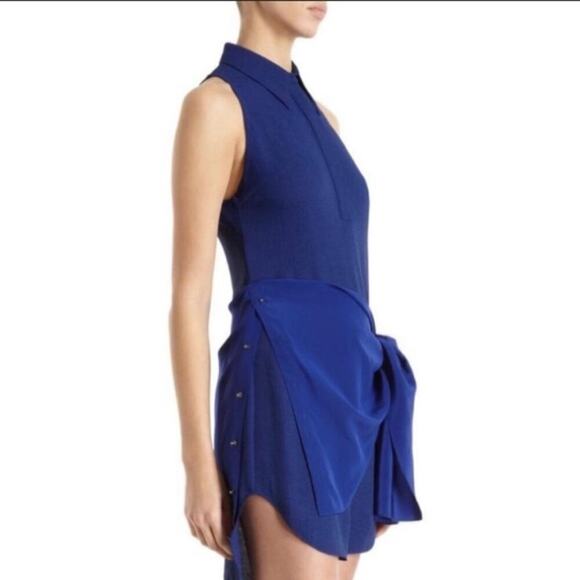 3.1 PHILLIP LIM Crepe Shirt Dress with Silk Front Wrap - Size 2 - Picture 2 of 15